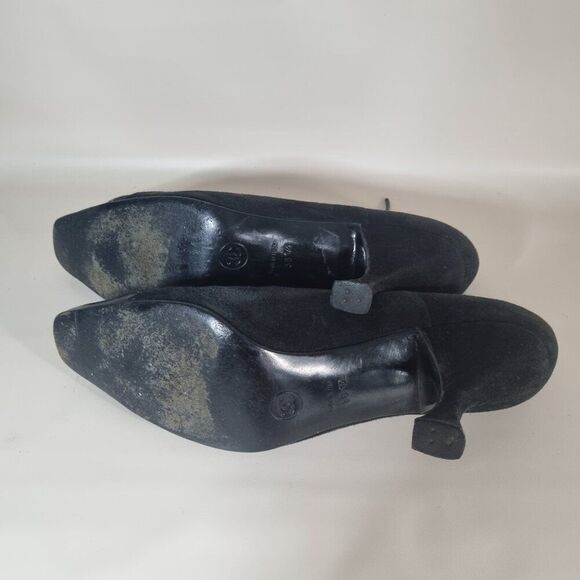 CHANEL Vintage Black Suede & Leather Lace-Up Heels - Made in Italy - Picture 6 of 8